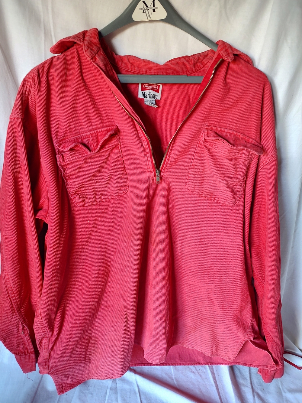 Vintage Marlboro Red Half-Zip Corduroy Pullover